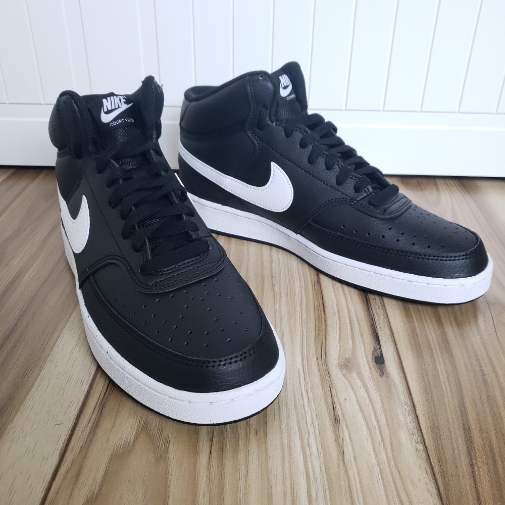 Nike Court Vision Mid Next Nature Black White Casual Sneakers size Men's 9